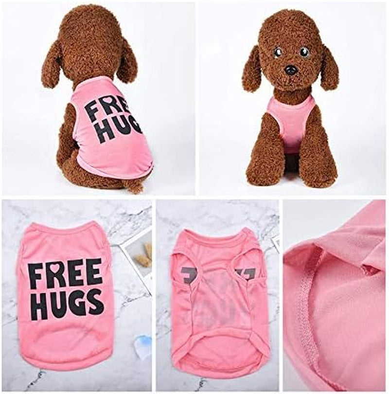 4 Pack Dog Clothes for Small Dogs Girl Yorkie Chiuahaha Pug Cute Puppy Shirt Pet Clothing Doggy Female Apparel (Large, 4PC/ Love + Issues+ Security Hugs)
