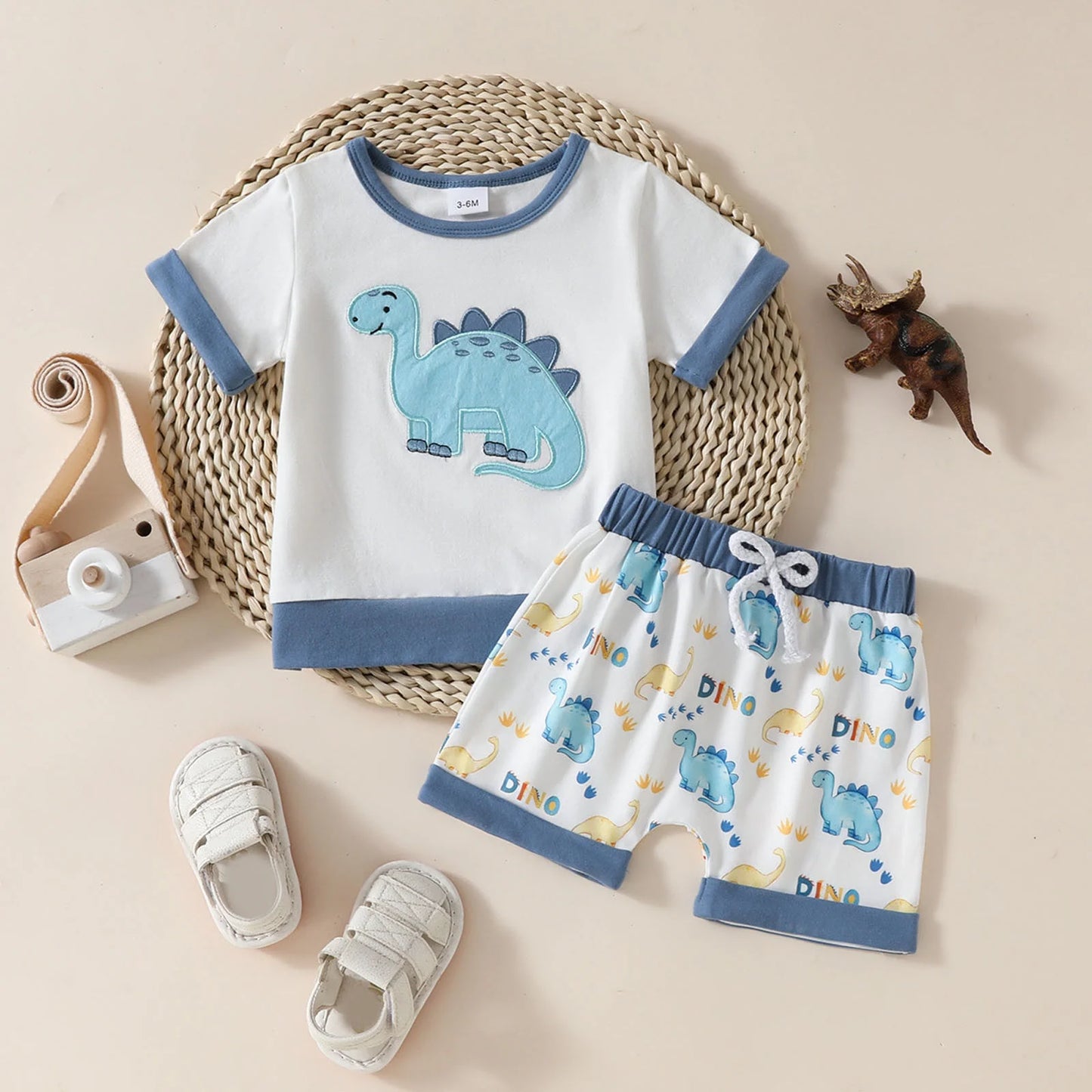 Toddler Boy Summer Shorts Set 2 Piece Girls Short Sleeve Cartoon Prints T Shirt Pullover Tops Shorts Clothes Set Outfits,Size 12-181 Months